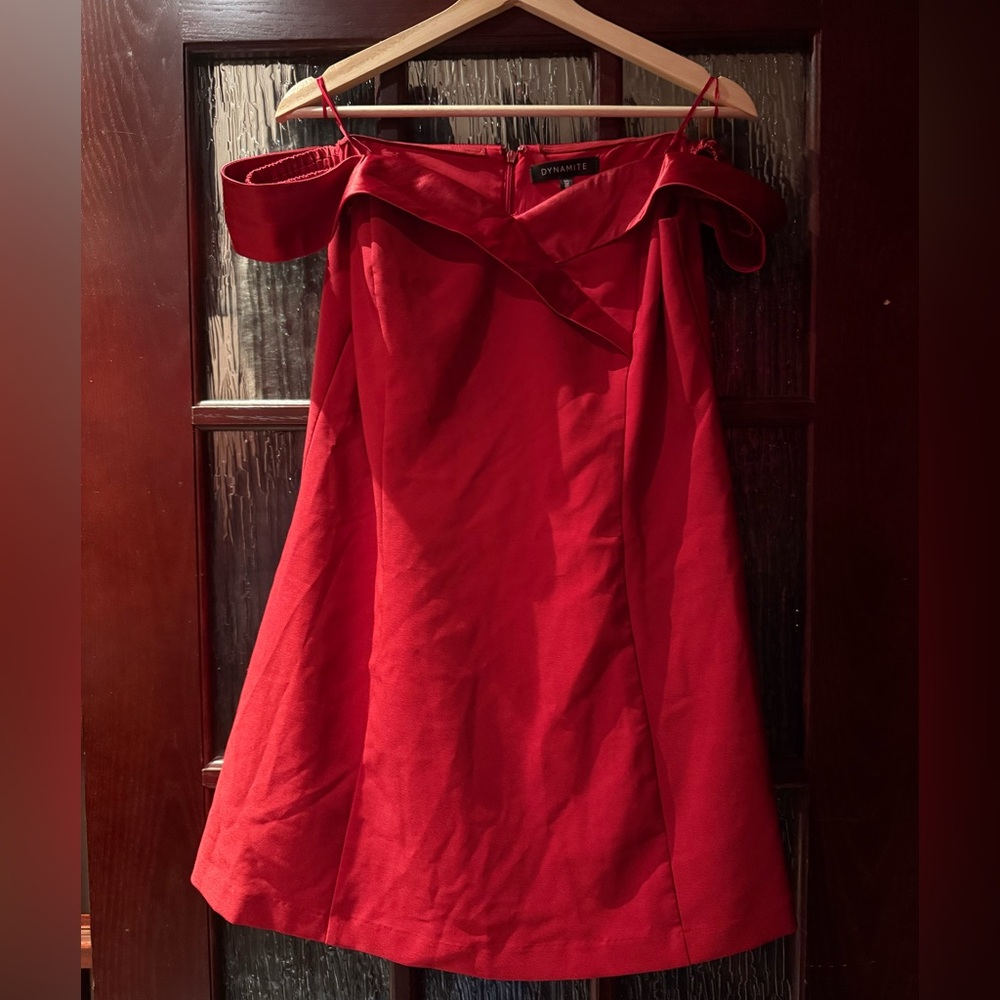 Dynamite Red Off-Shoulder Dress